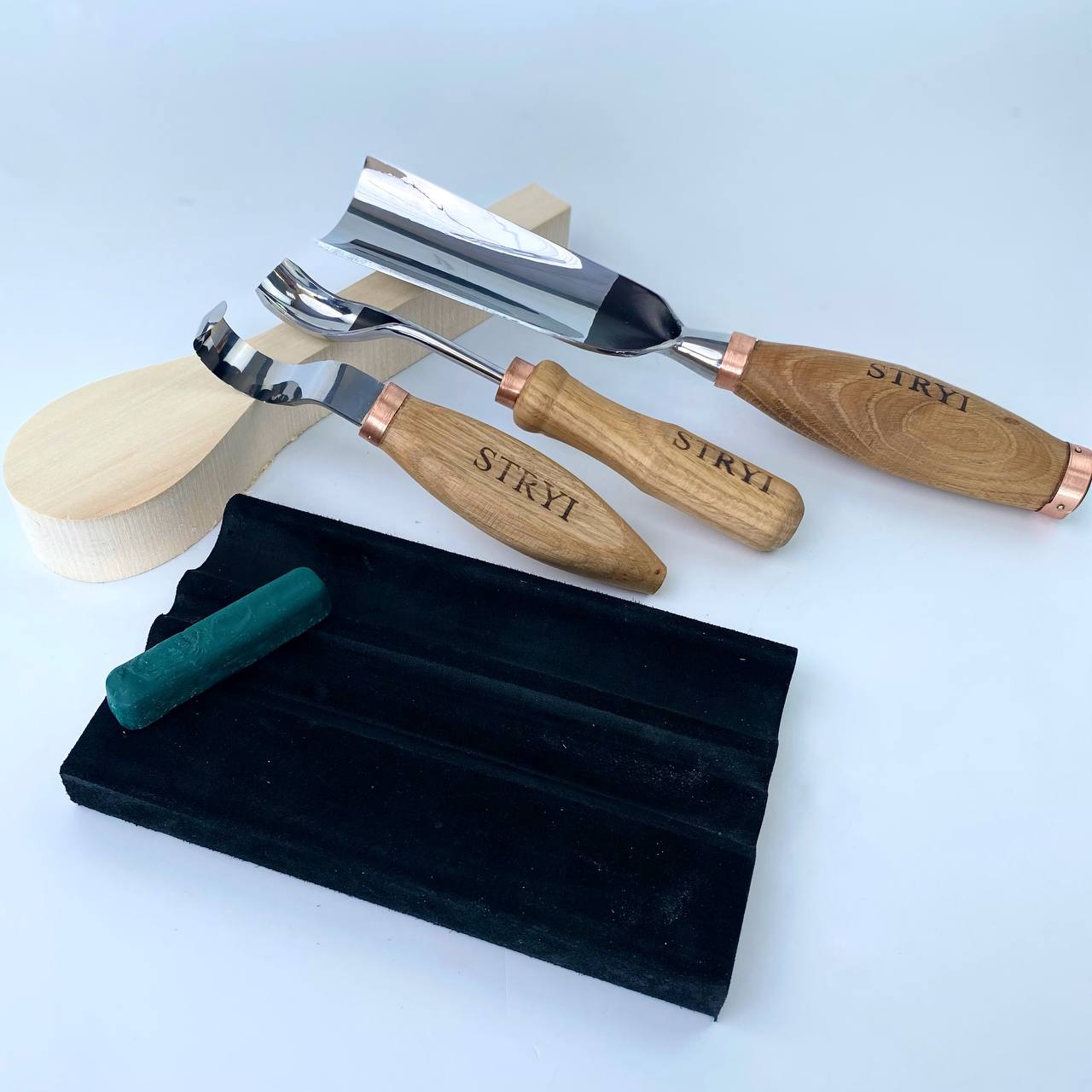 Kuksa, Spoon and cup Carving tools set 4pcs, STRYI Profi, Bowl gouge, Kuksa carving, Spoon making