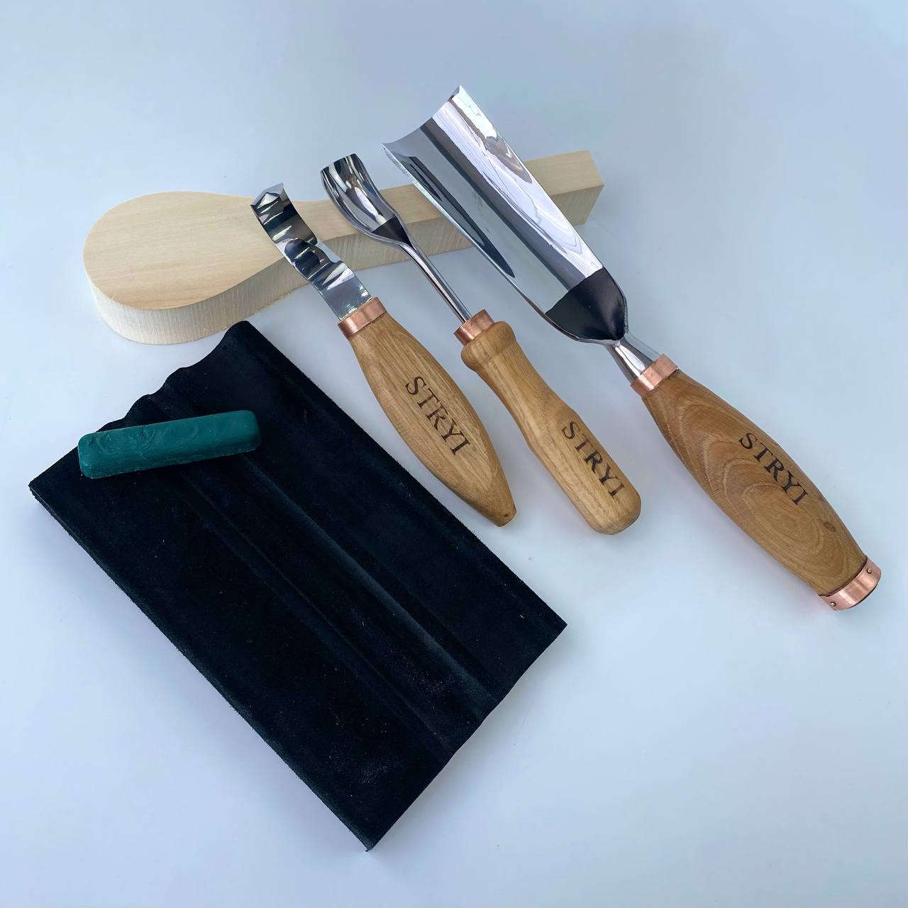 Kuksa, Spoon and cup Carving tools set 4pcs, STRYI Profi, Bowl gouge, Kuksa carving, Spoon making