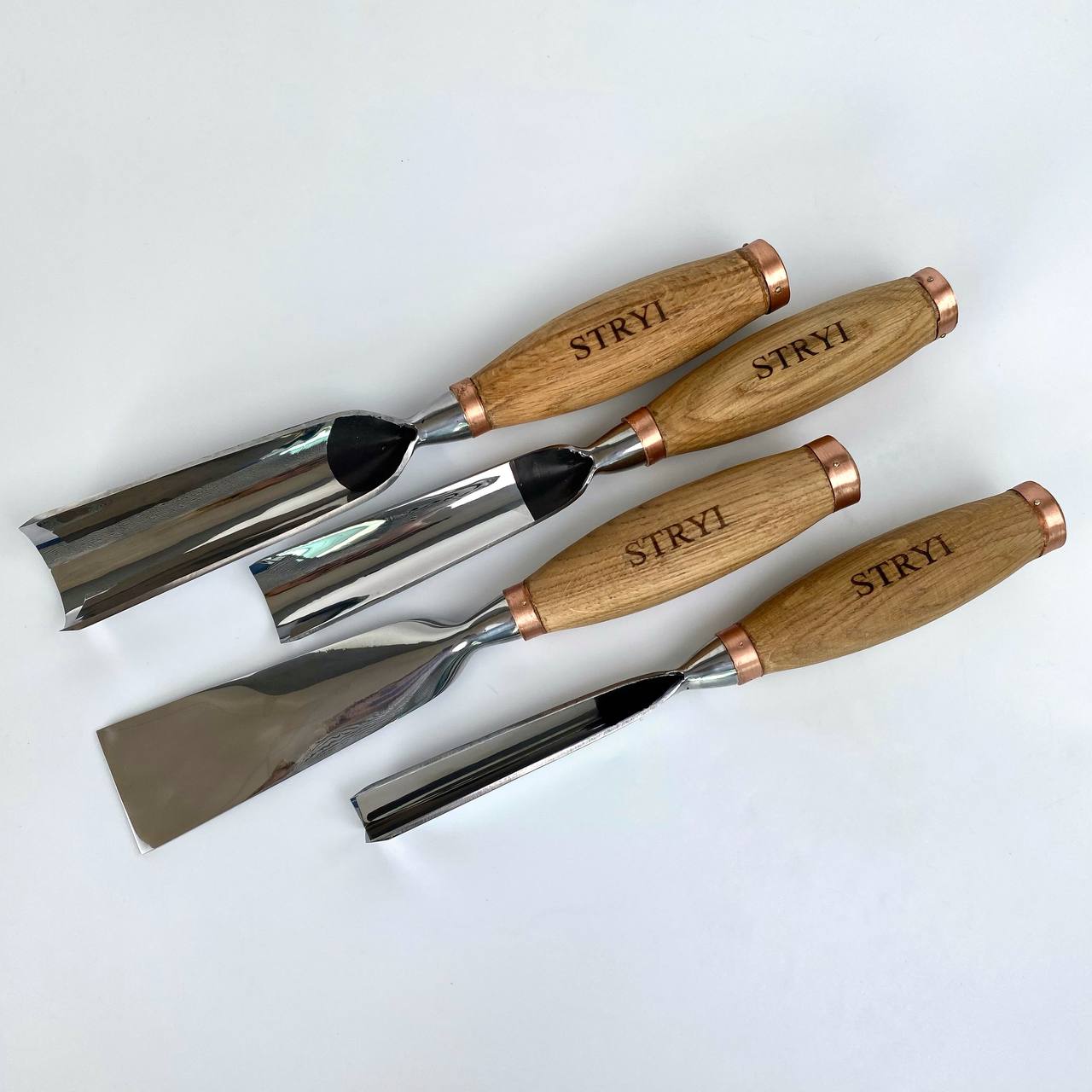 Sculpture tools set STRYI Profi 4pcs, Wood carving kit of Heavy-duty chisels, Sculpture gouges, Forged hand tools for Sculpting woodworking