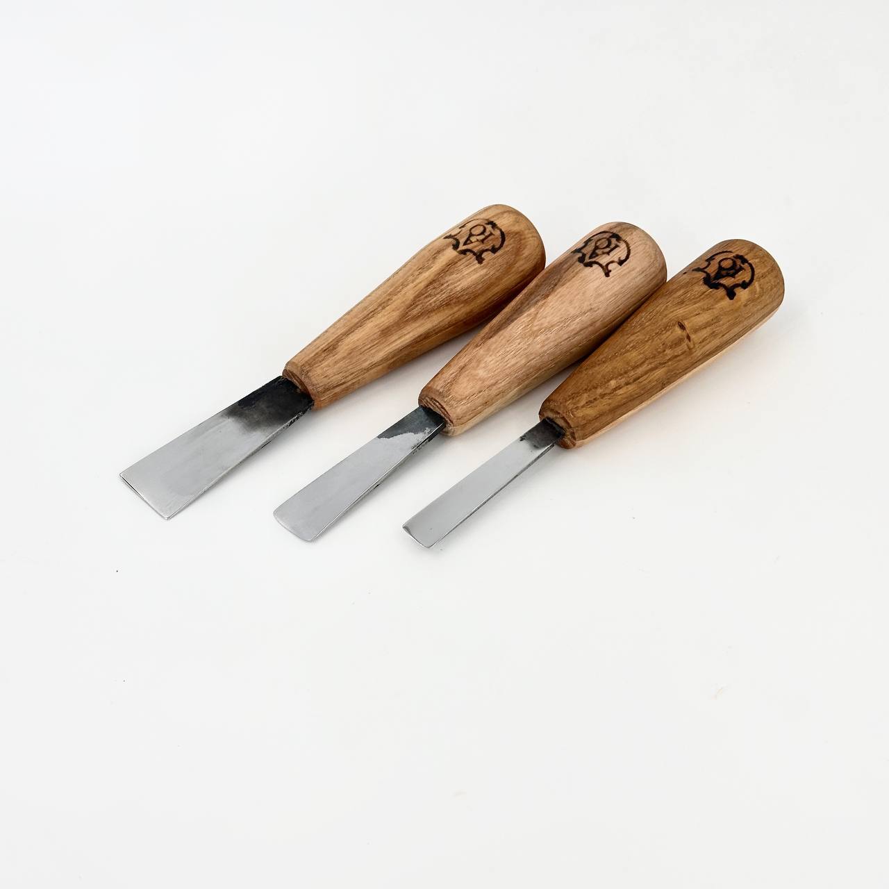 Short gouges set 3pcs for detailed carving, Gravers and burins STRYI Profi, Gift ready
