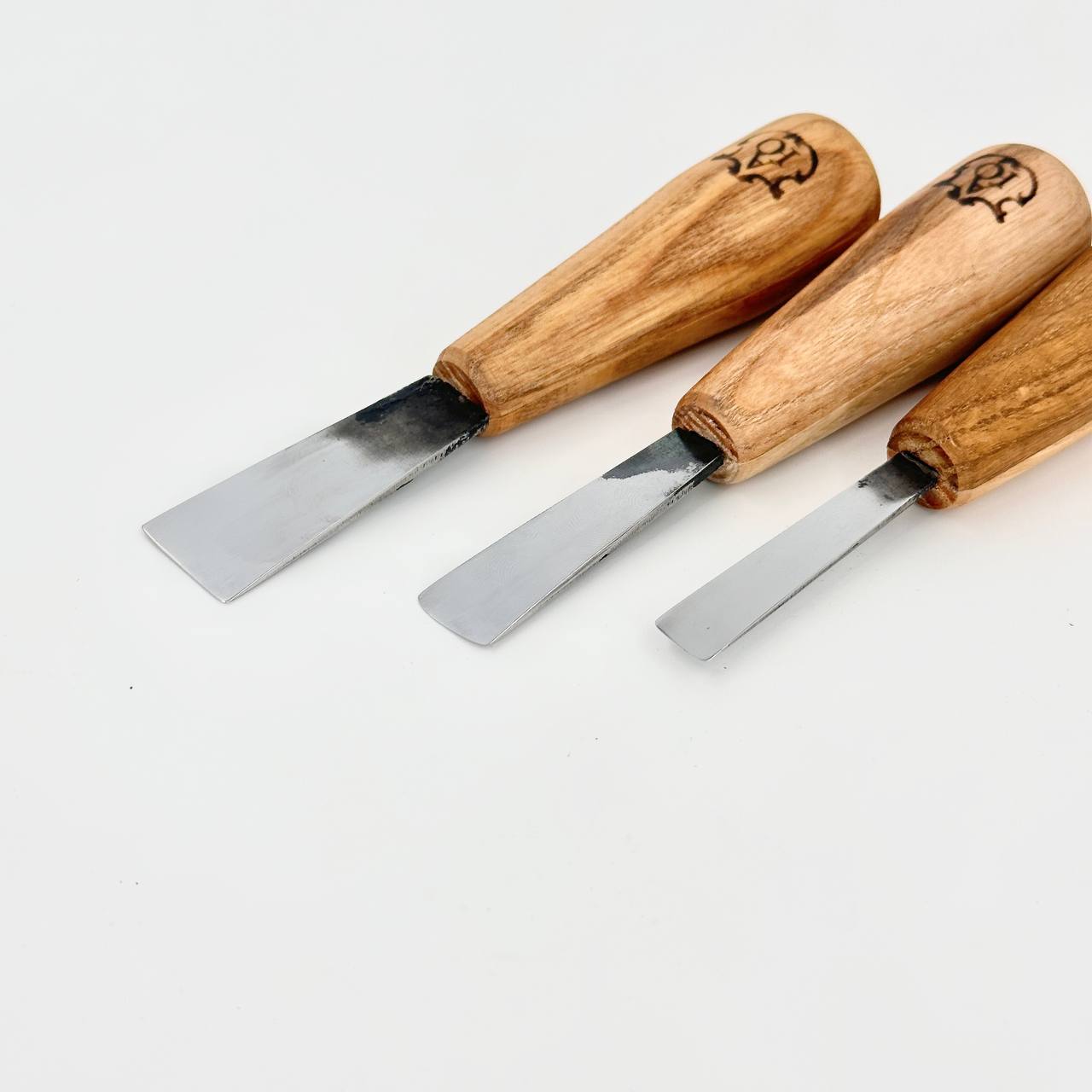 Short gouges set 3pcs for detailed carving, Gravers and burins STRYI Profi, Gift ready