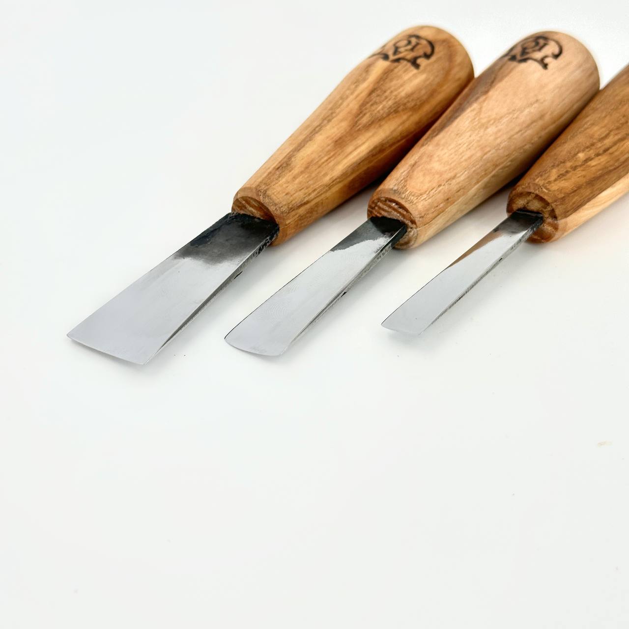 Short gouges set 3pcs for detailed carving, Gravers and burins STRYI Profi, Gift ready