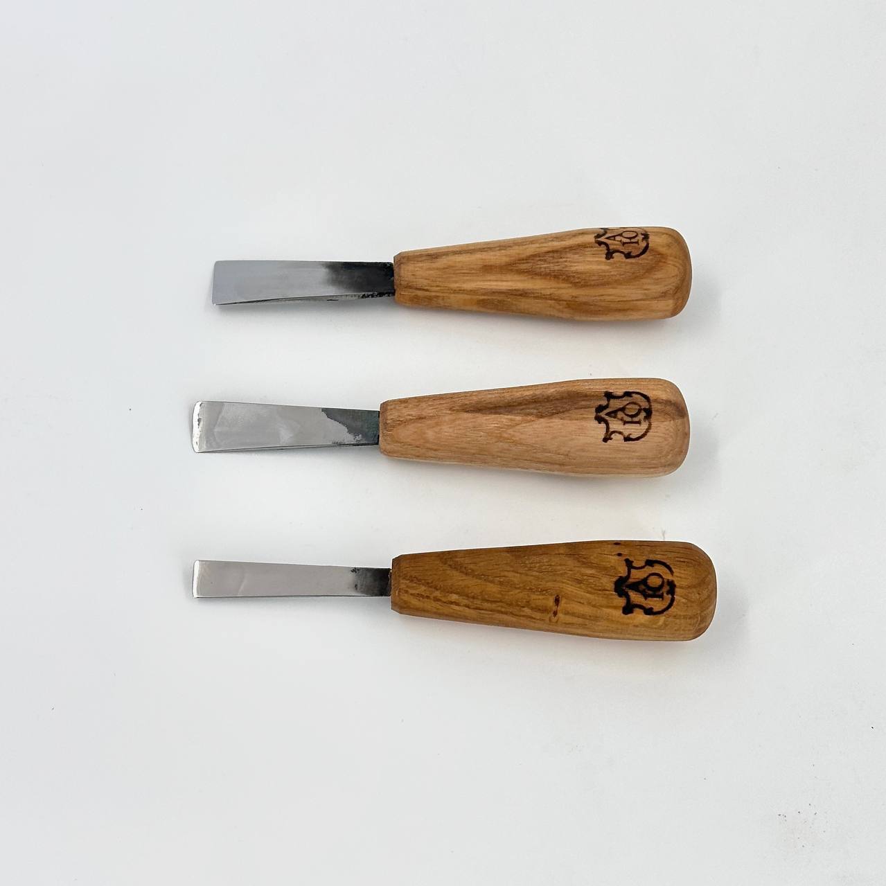 Short gouges set 3pcs for detailed carving, Gravers and burins STRYI Profi, Gift ready
