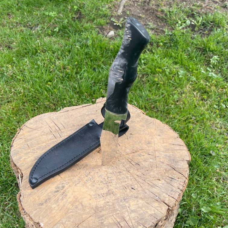 Camp knife STRYI, Green Woodworking Knife, Woodcarving knife, Outdoor knife