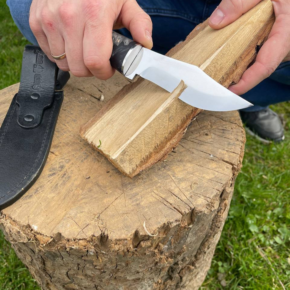 Camp knife STRYI, Green Woodworking Knife, Woodcarving knife, Outdoor knife