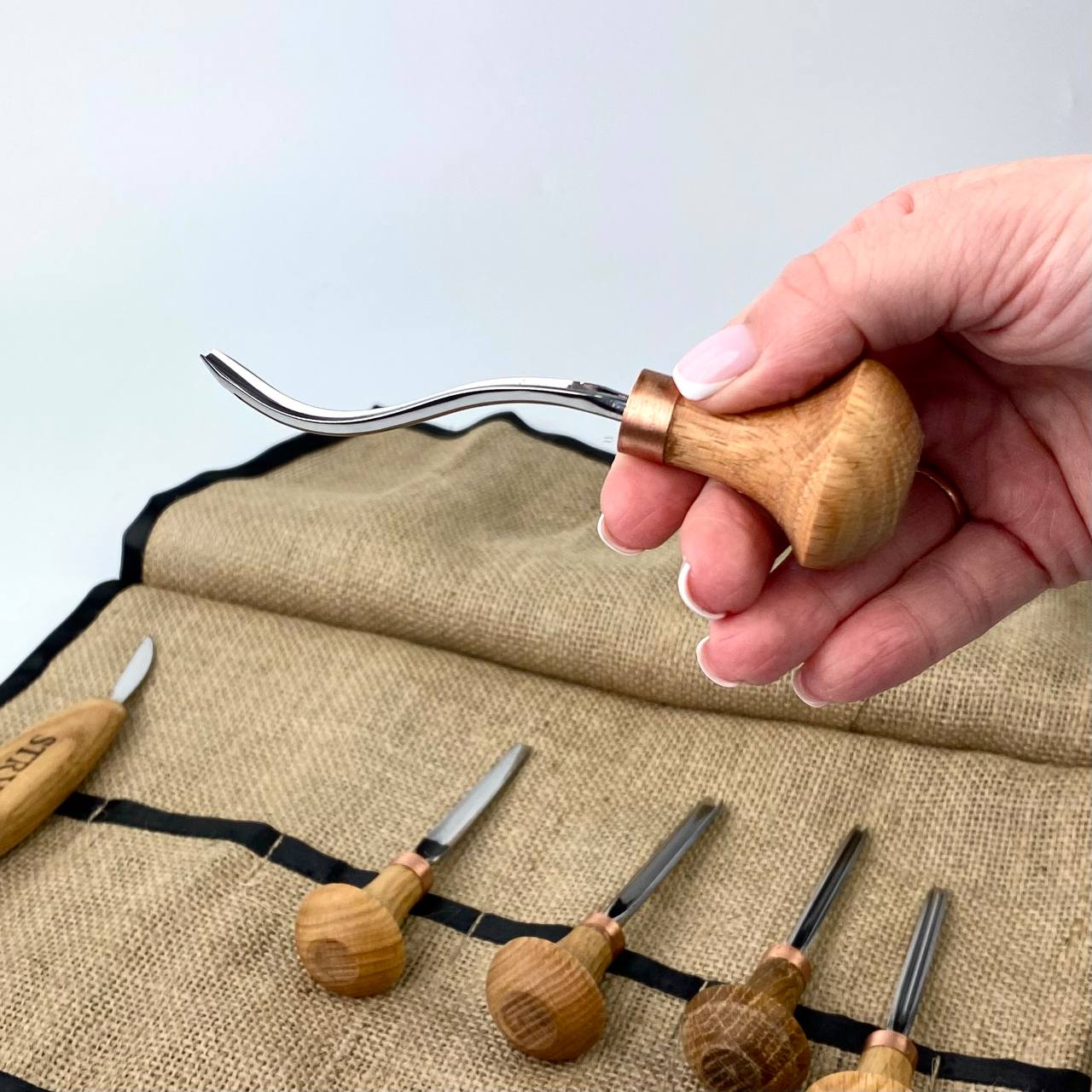 Wood carving tools set of 7 pcs, gravers and burins STRYI Start, Linocutting set, Detailed microcarving