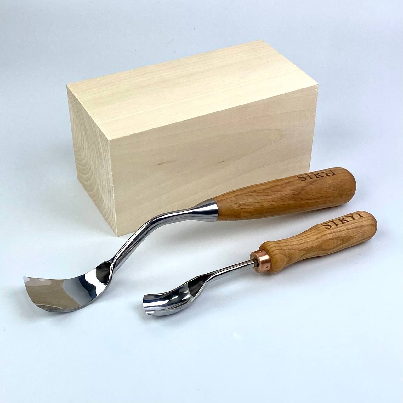 Bowl Carving set of 2 Bent gouges STRYI Profi, Kuksa gouges, Bowl carving, Gift for young man