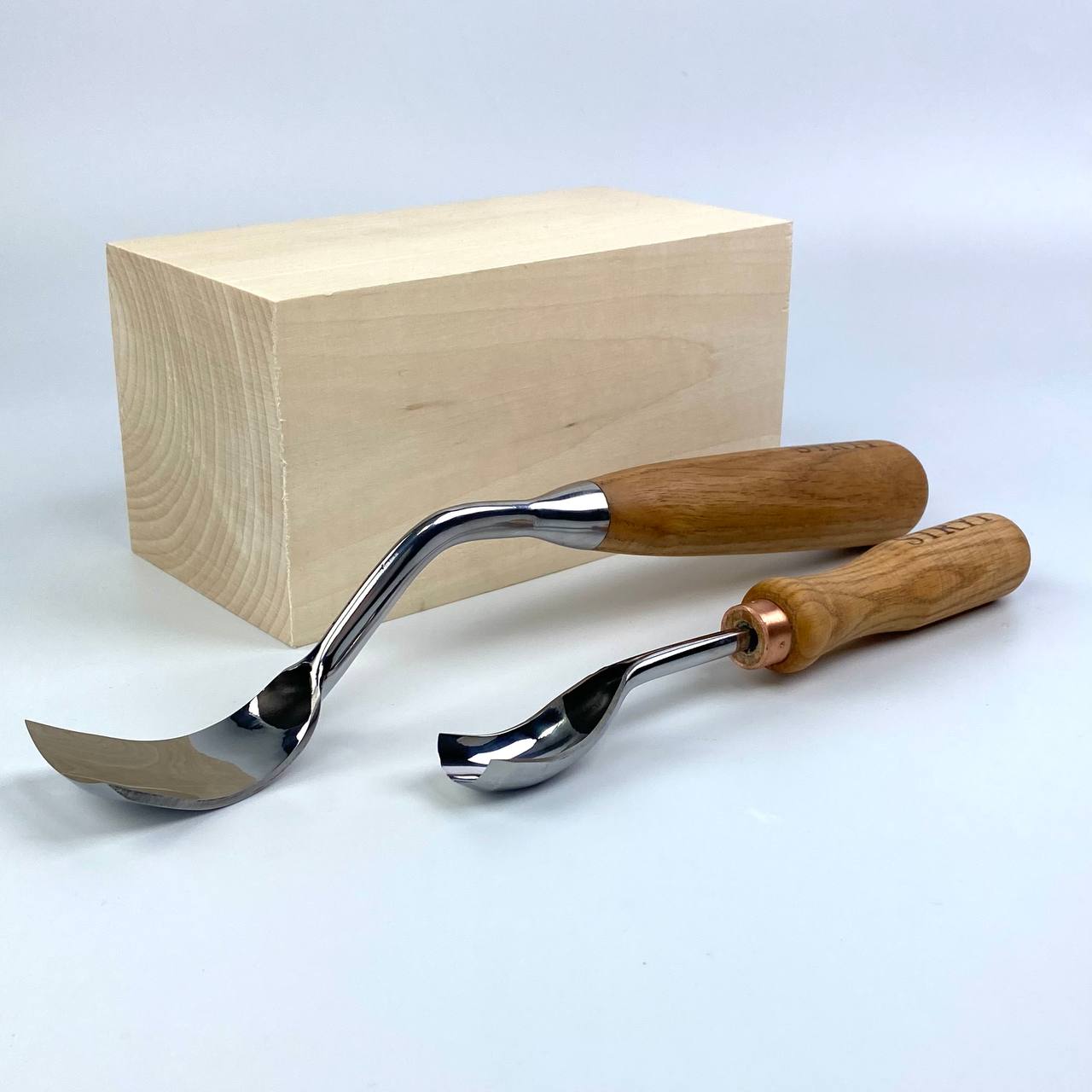 Bowl Carving set of 2 Bent gouges STRYI Profi, Kuksa gouges, Bowl carving, Gift for young man