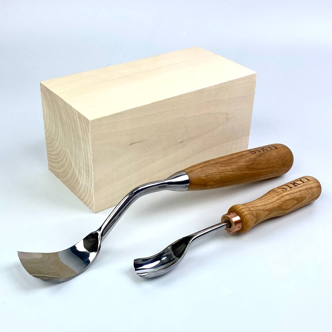 Bowl Carving set of 2 Bent gouges STRYI Profi, Kuksa gouges, Bowl carving, Gift for young man