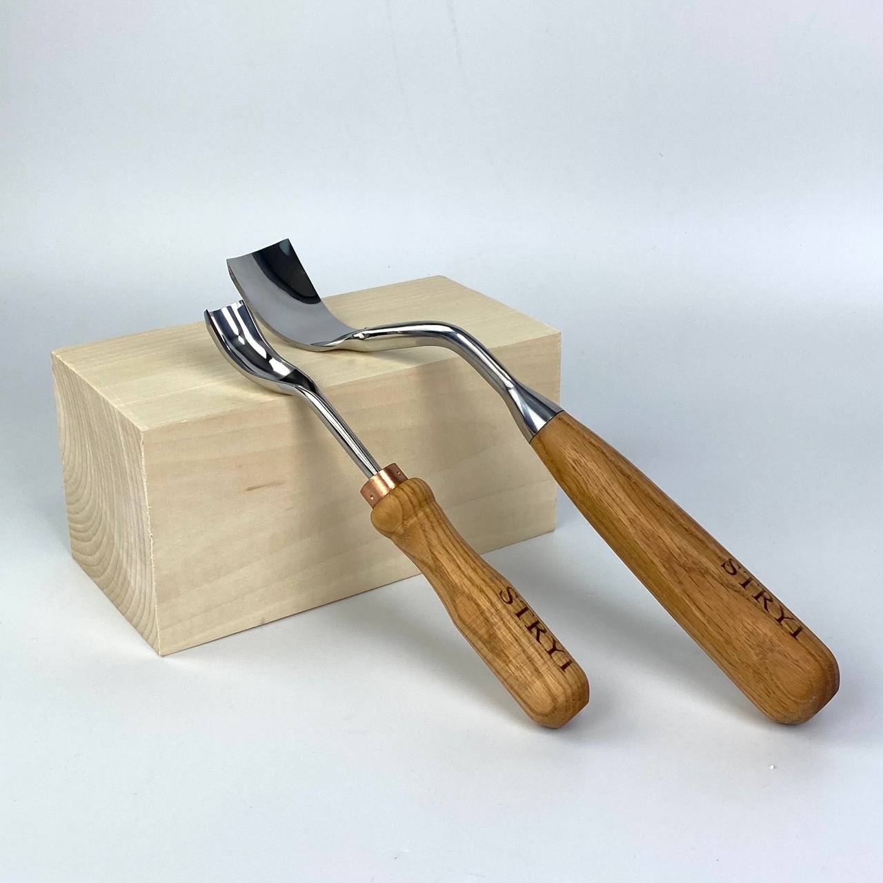 Bowl Carving set of 2 Bent gouges STRYI Profi, Kuksa gouges, Bowl carving, Gift for young man
