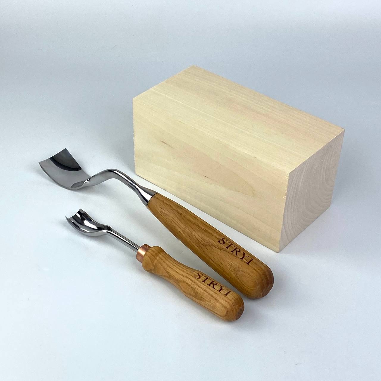 Bowl Carving set of 2 Bent gouges STRYI Profi, Kuksa gouges, Bowl carving, Gift for young man