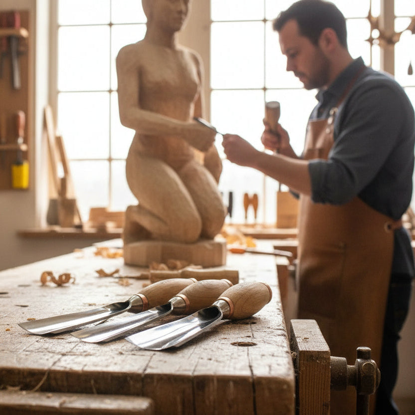 Large sculpture chisel, 5 profile Heavy duty gouge, STRYI Profi, Sculpting tools, Woodworking tools, hand forged tools, Making Furniture tools, Carpentry tools