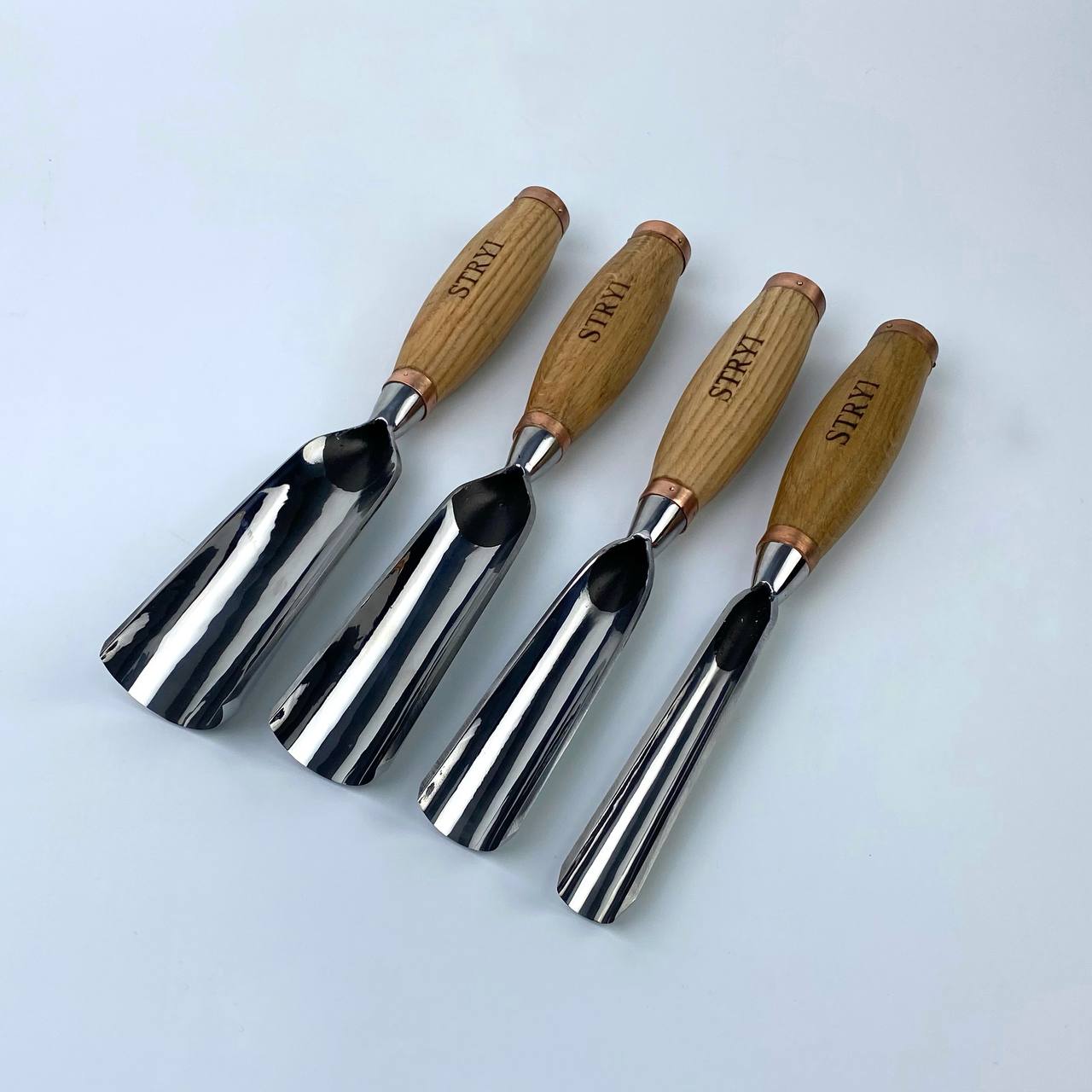 Large sculpture gouge, Heavy duty chisel, 9 profile Semicircular, STRYI Profi, Sculpting tools