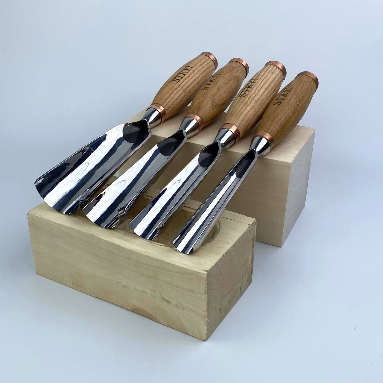 Large sculpture gouge, Heavy duty chisel, 9 profile Semicircular, STRYI Profi, Sculpting tools