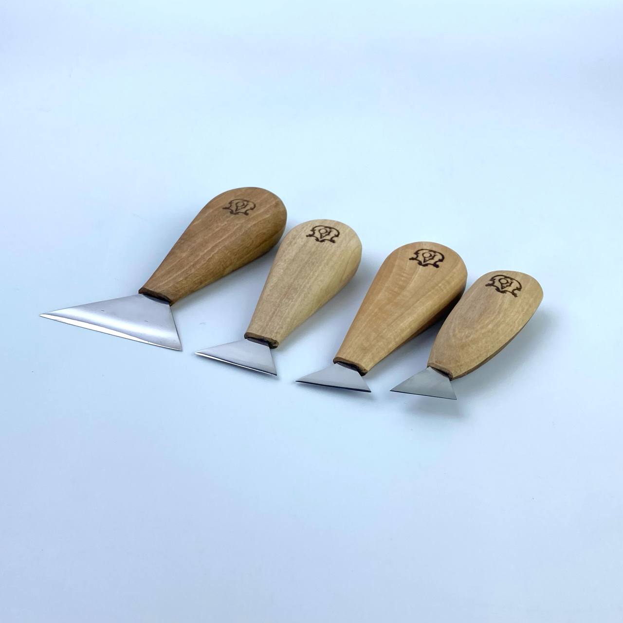 Wood carving Knives set, Swallowtail knives in roll-case, Triangle knives