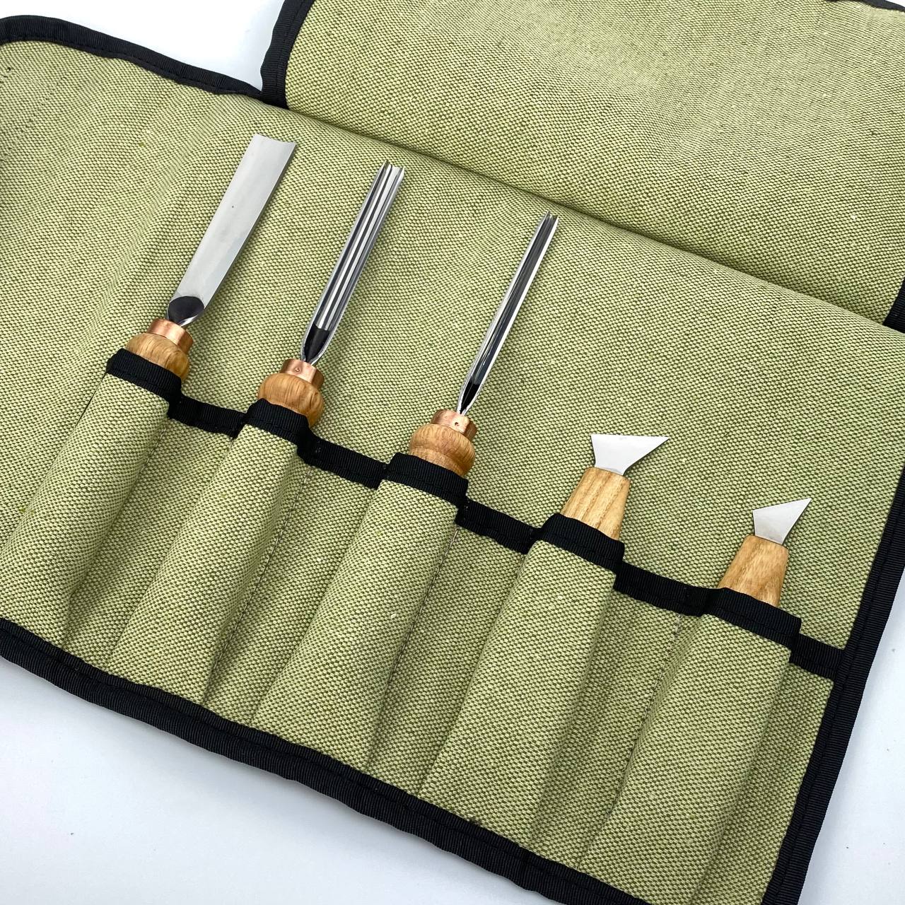 Basic wood carving toolset for relief carving, 5pcs STRYI Profi, Carving kit