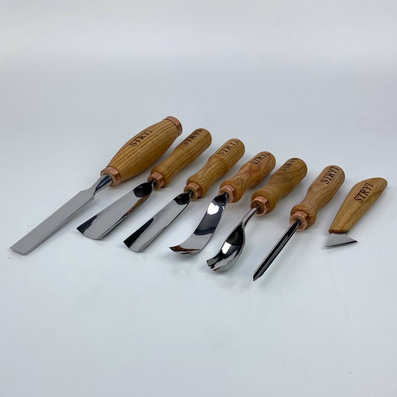 Wood Carving Kit 7 pcs, Chisels and Gouges STRYI Profi, Versatile Carving Set