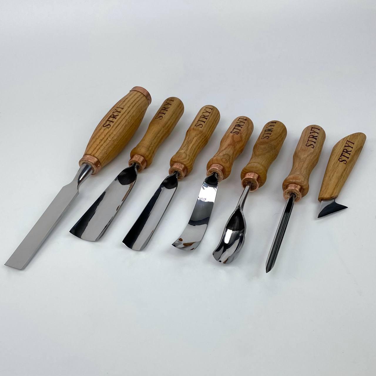 Wood Carving Kit 7 pcs, Chisels and Gouges STRYI Profi, Versatile Carving Set