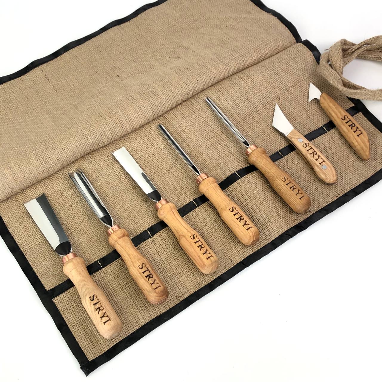 Basic wood carving kit STRYI for Whittling figures and Relief carving, Versatile set