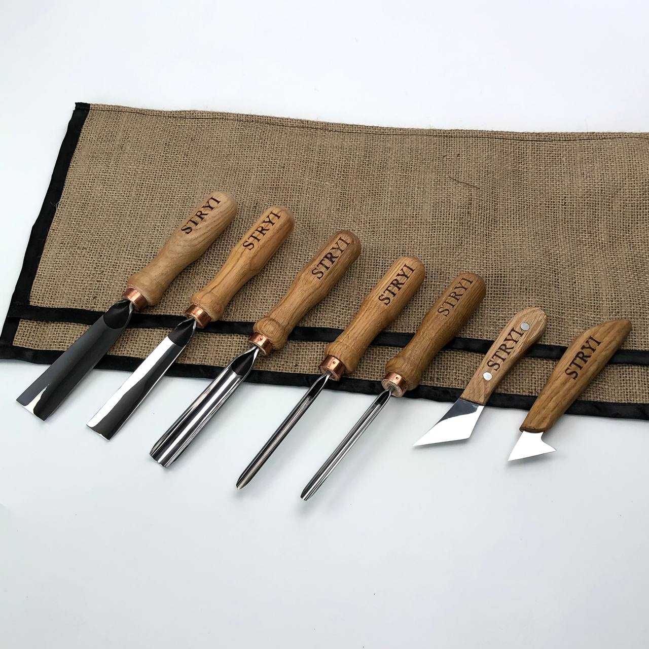 Basic wood carving kit STRYI for Whittling figures and Relief carving, Versatile set