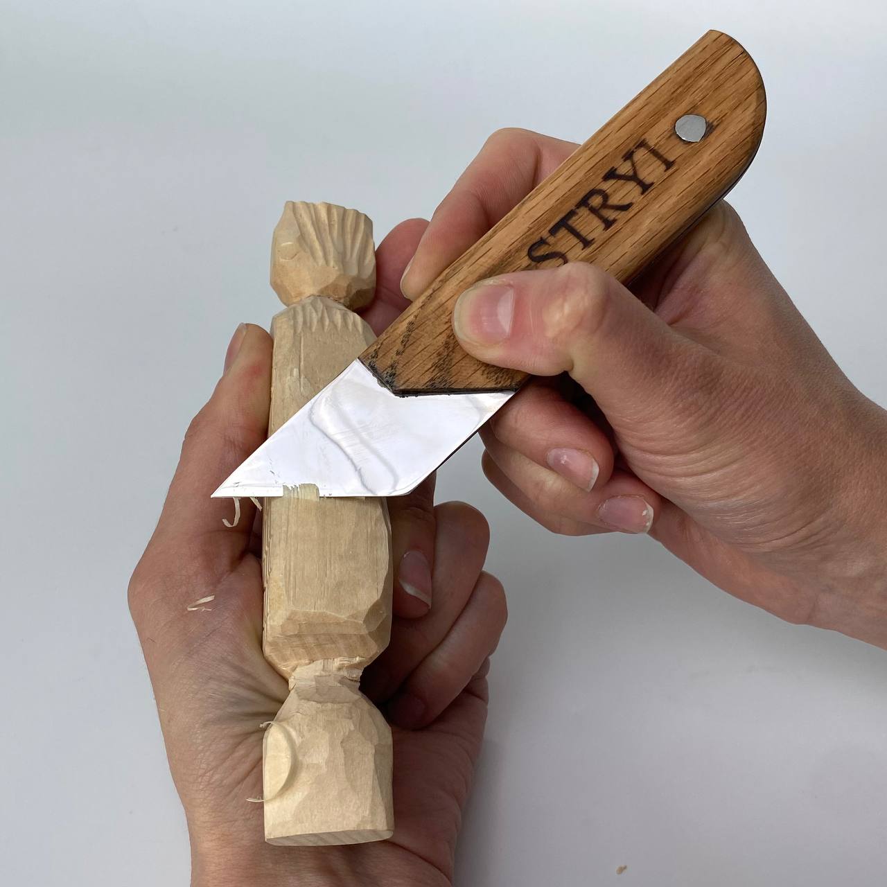 Wide carving knife,  carving knife 40mm STRYI Profi, Skewed knife, Knife for sculpting