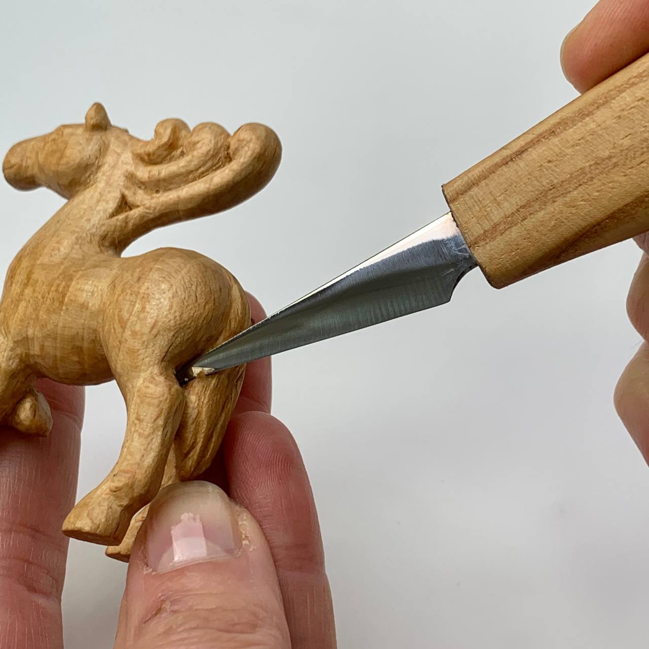 Wood carving knife 40mm STRYI Profi for detailed carving, Whittling knife, Sloyd knife