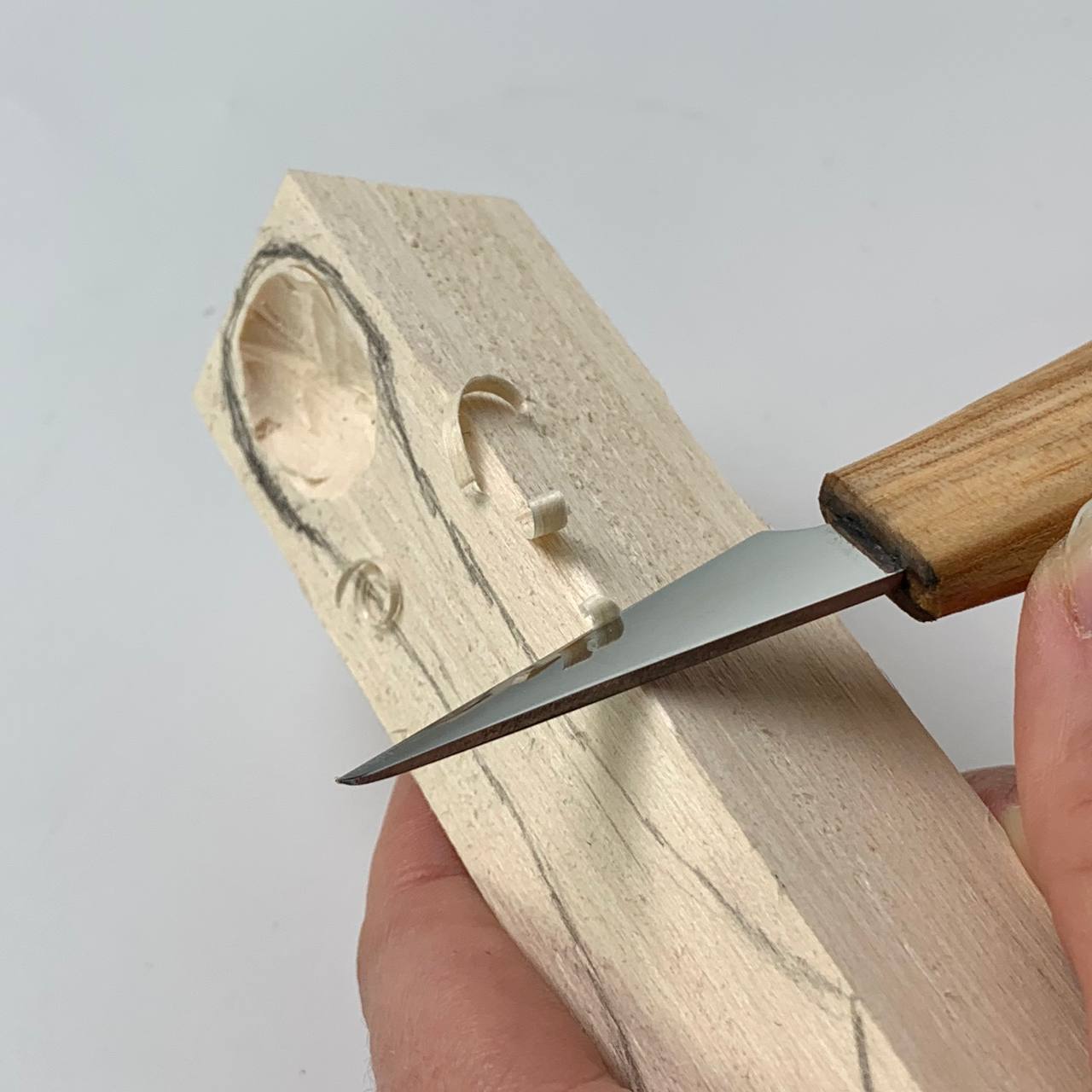 Wood carving knife 40mm STRYI Profi for detailed carving, Whittling knife, Sloyd knife