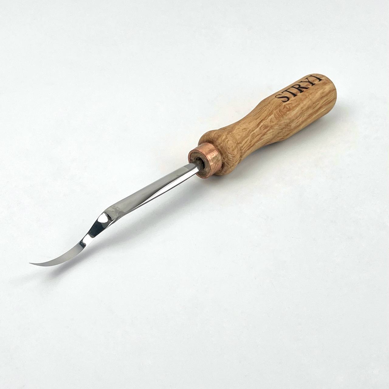 Long hook tool STRYI Profi for relief carving, Detailing chisel for crosscutting, Relief carving tool