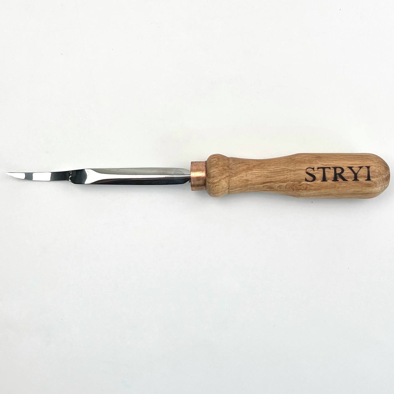 Long hook tool STRYI Profi for relief carving, Detailing chisel for crosscutting, Relief carving tool