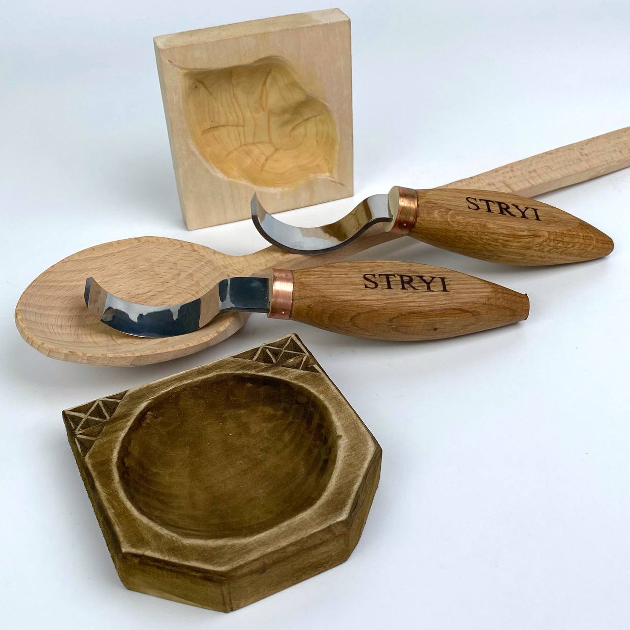 Cuchara Cuenco Kuksa cuchillo para trinchar 50mm STRYI Profi