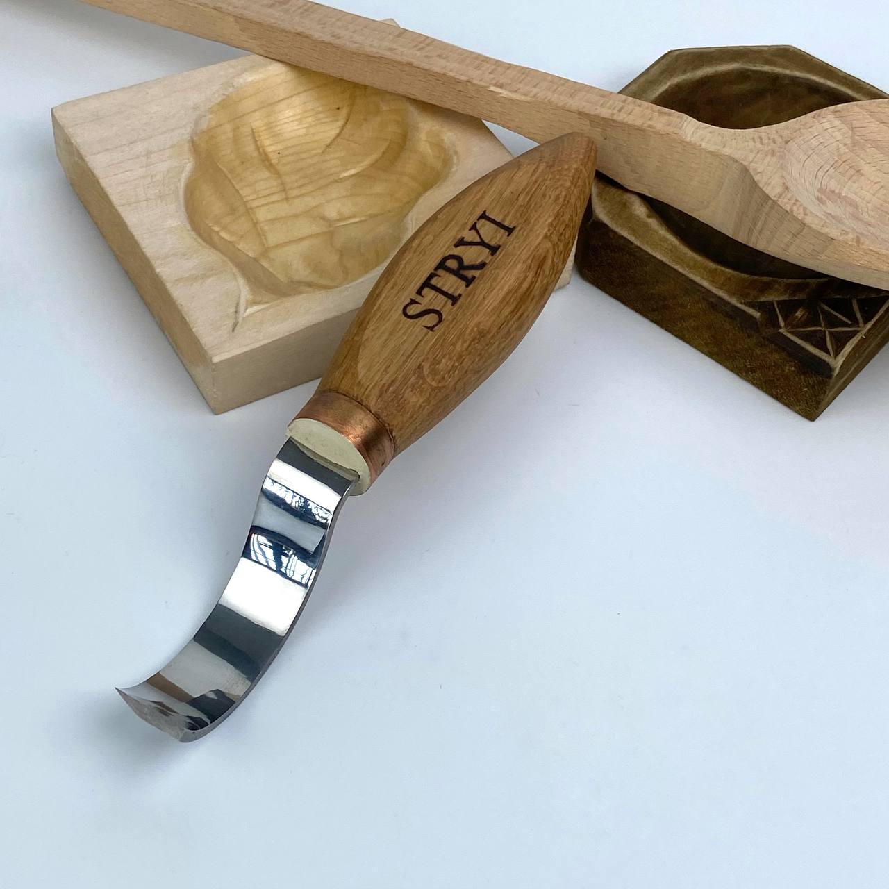 Cuchara Cuenco Kuksa cuchillo para trinchar 50mm STRYI Profi