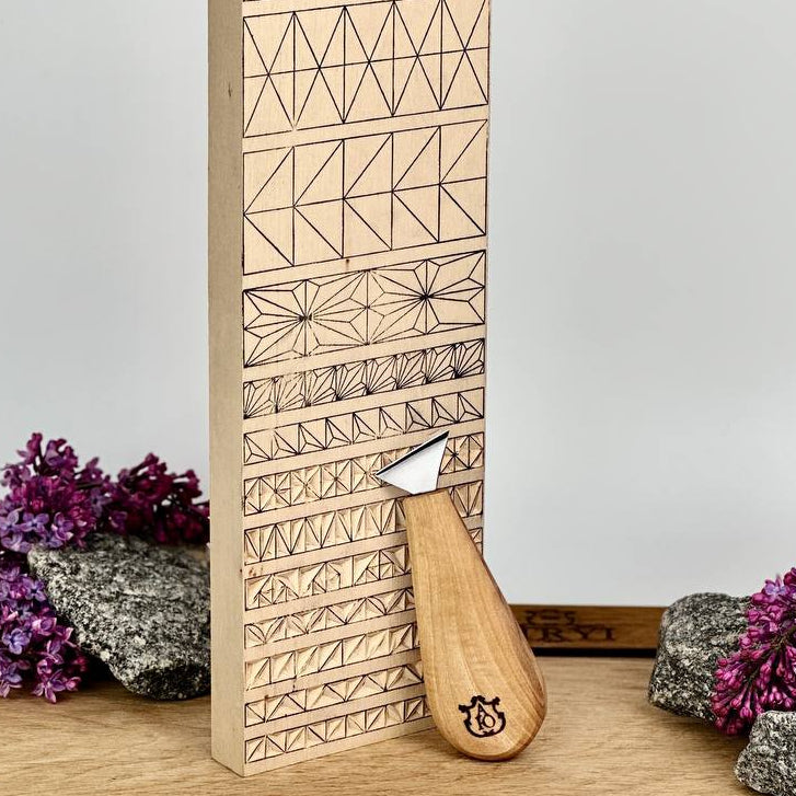 Wood carving Knives set, Swallowtail knives in roll-case, Triangle knives