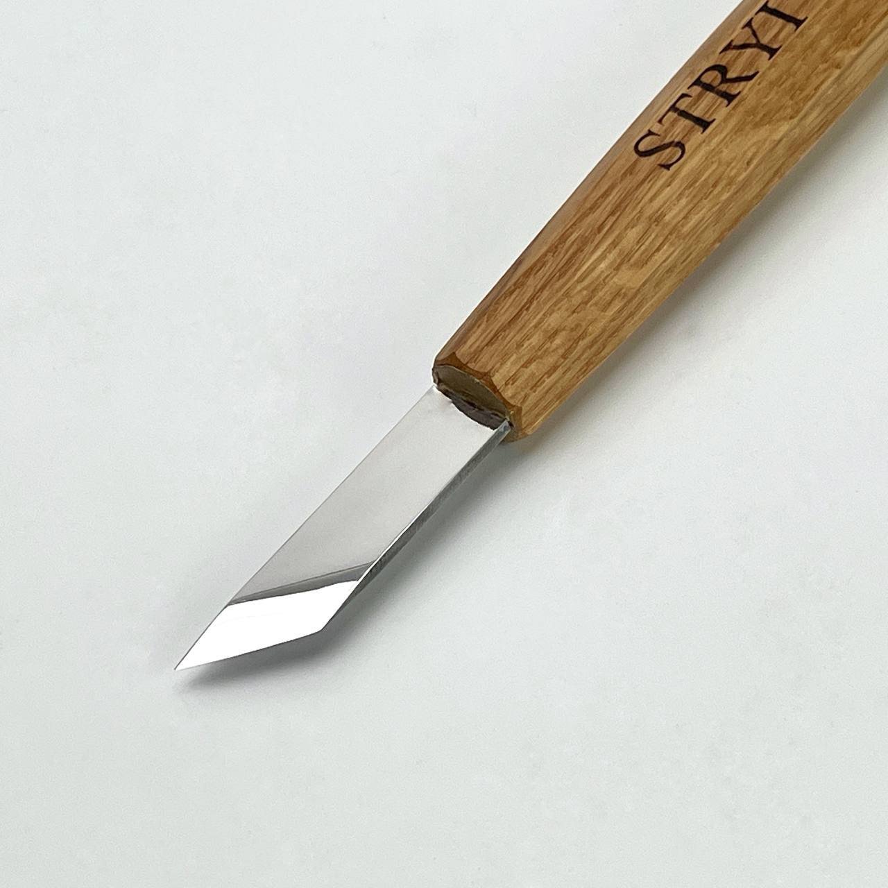 Wood carving knife STRYI Profi for relief, Chip carving knife, Skewed knife