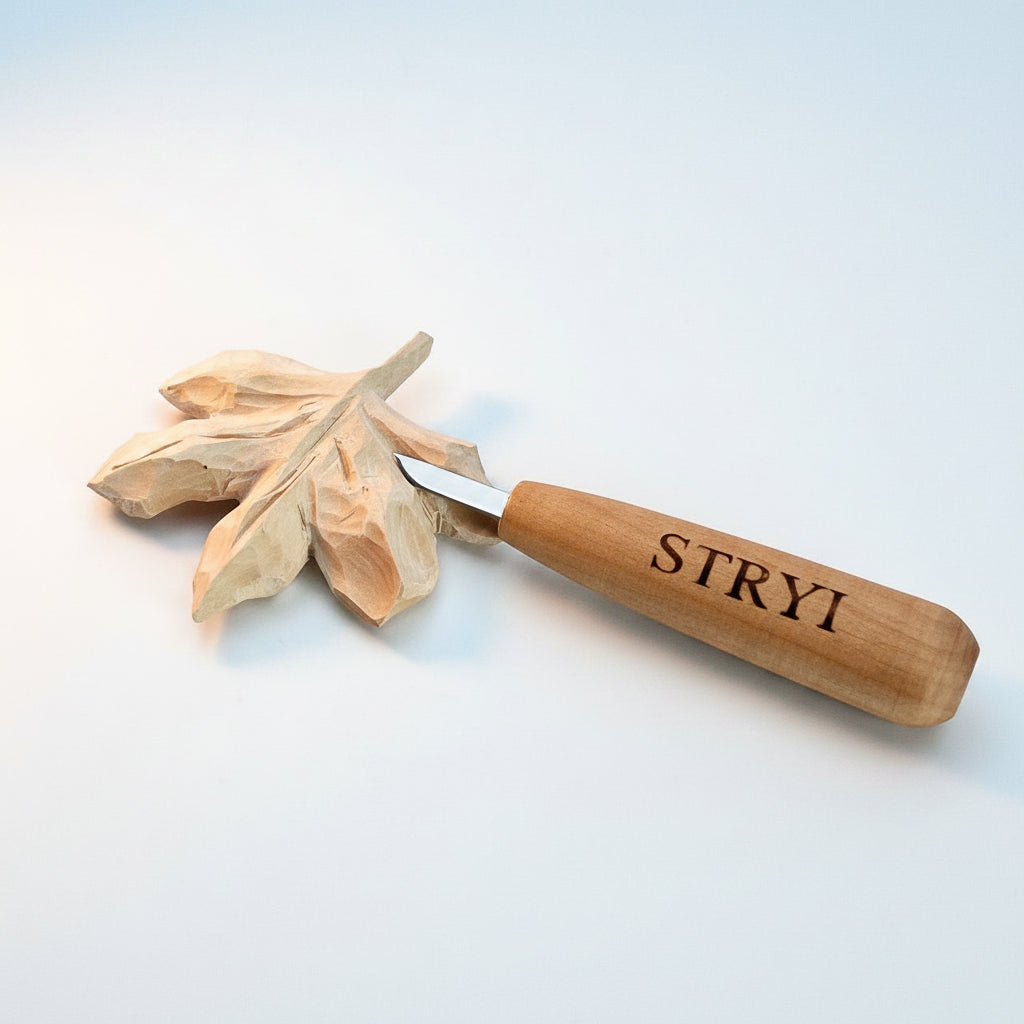 Short skewed knife for detailing STRYI, Scalpel for carving, Carving knife