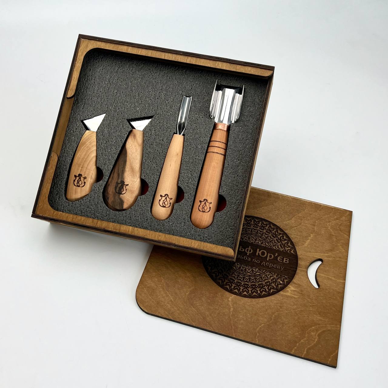 Chip carving set for starters, Chip carving kit STRYI 4 pcs