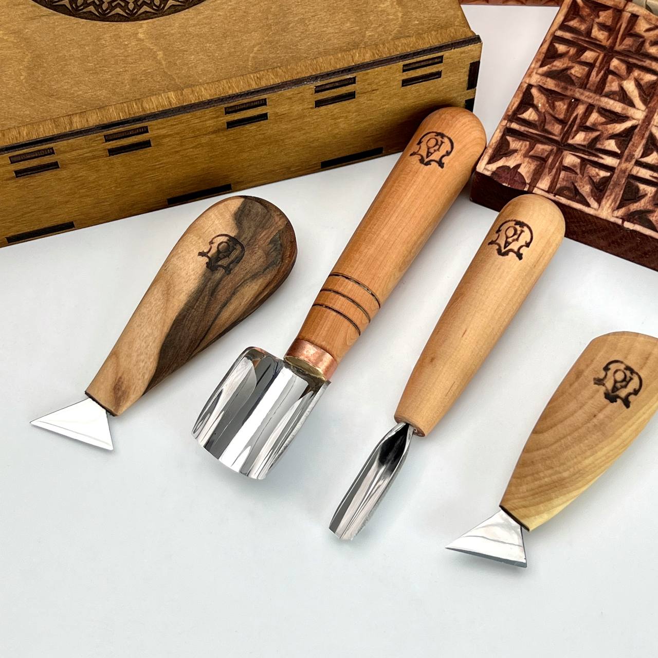 Chip carving set for starters, Chip carving kit STRYI 4 pcs