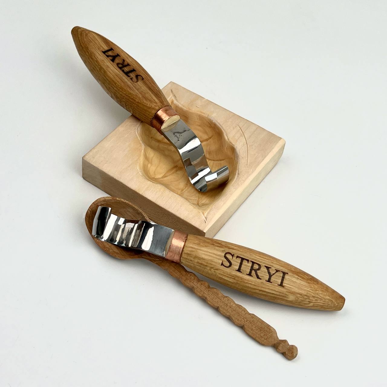 Spoon bowl and kuksa carving hook knife 20mm STRYI Profi, Hook knife, Spoon carving tool