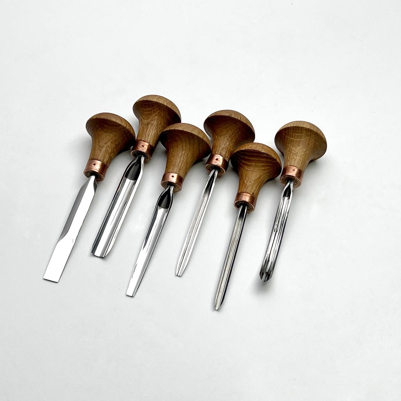 Detailed relief carving set of 6 palm tools STRYI Profi, Toolset for Linocuttting, Whittling figurines
