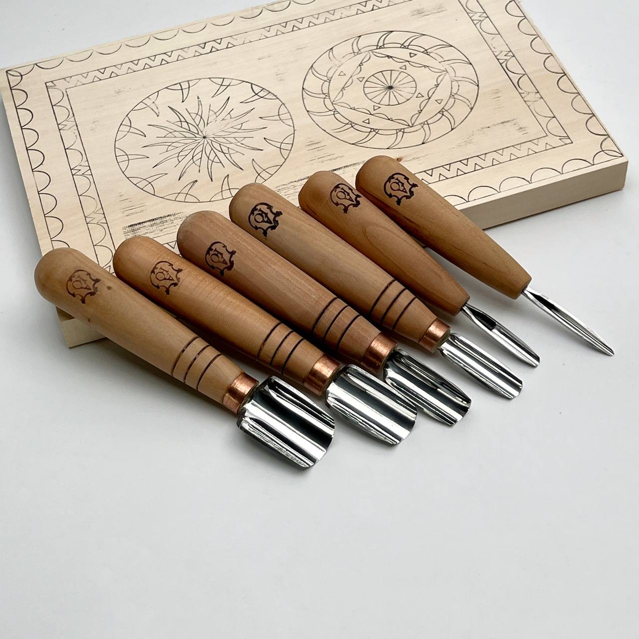 Woodcarving tool short gouge skewed STRYI-AY Profi, Chip carving tools