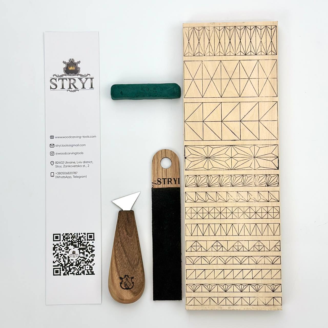 Wood carving set STRYI Start with basswood practice board for beginner, Video tutorial