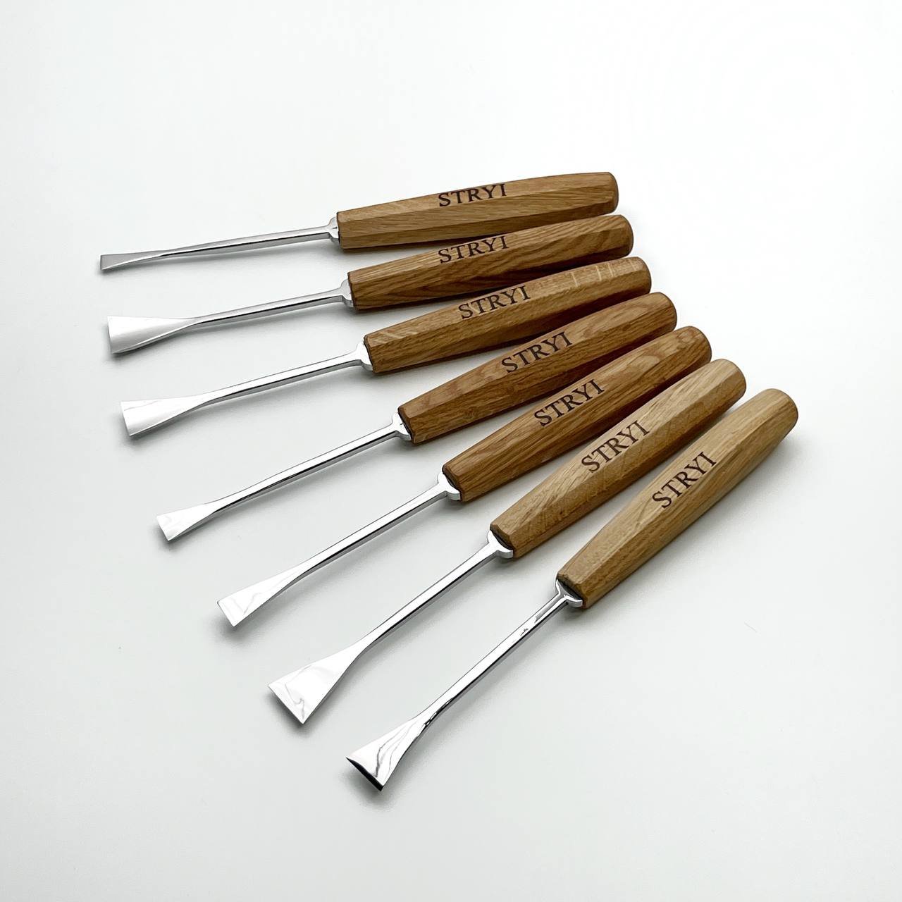 Fishtail Gouges set STRYI MAESTRO, Detailing Chisels set, Relief carving