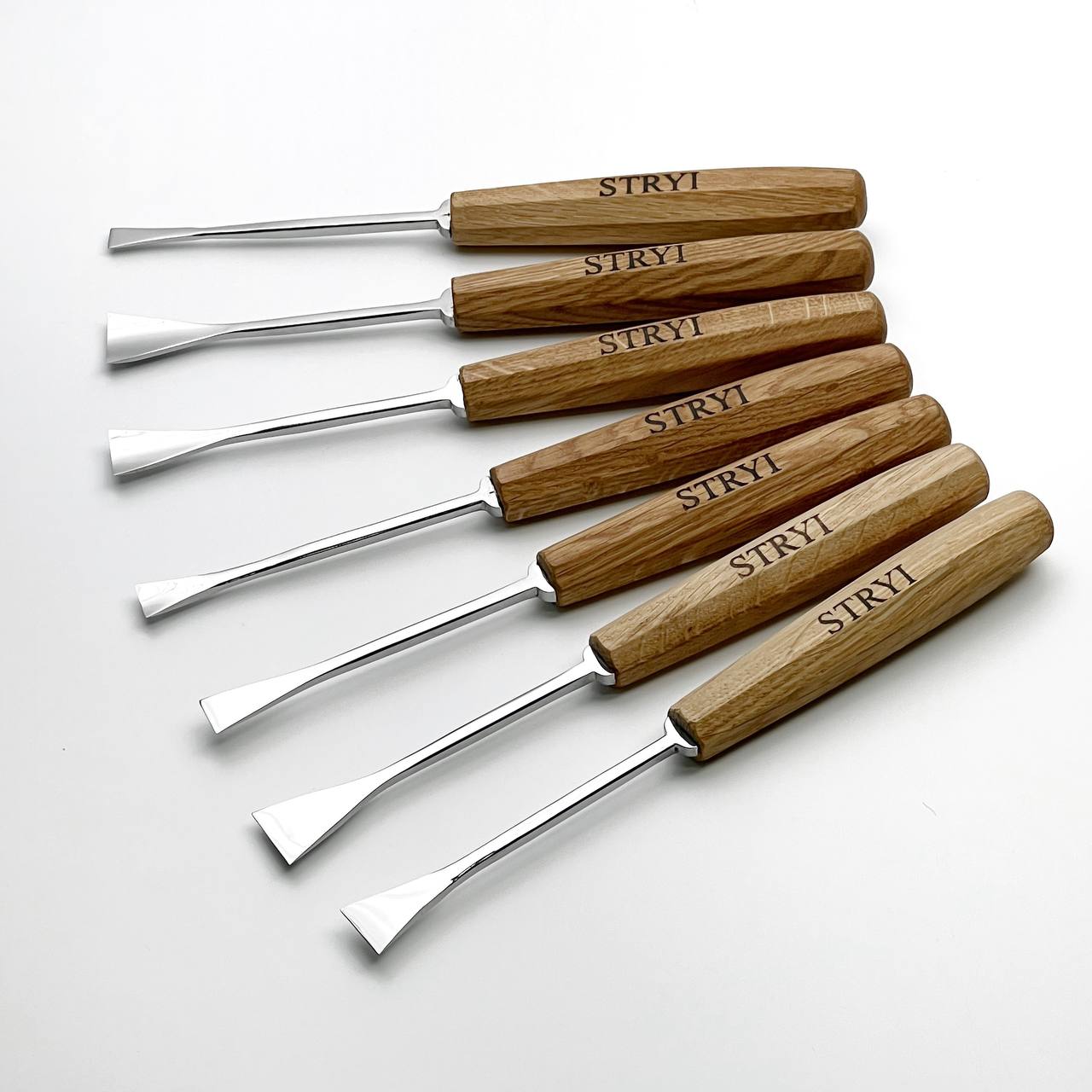 Fishtail Gouges set STRYI MAESTRO, Detailing Chisels set, Relief carving