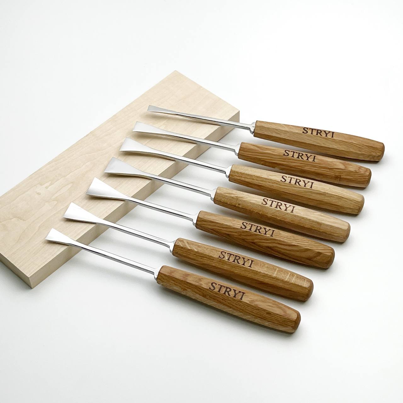 Fishtail Gouges set STRYI MAESTRO, Detailing Chisels set, Relief carving