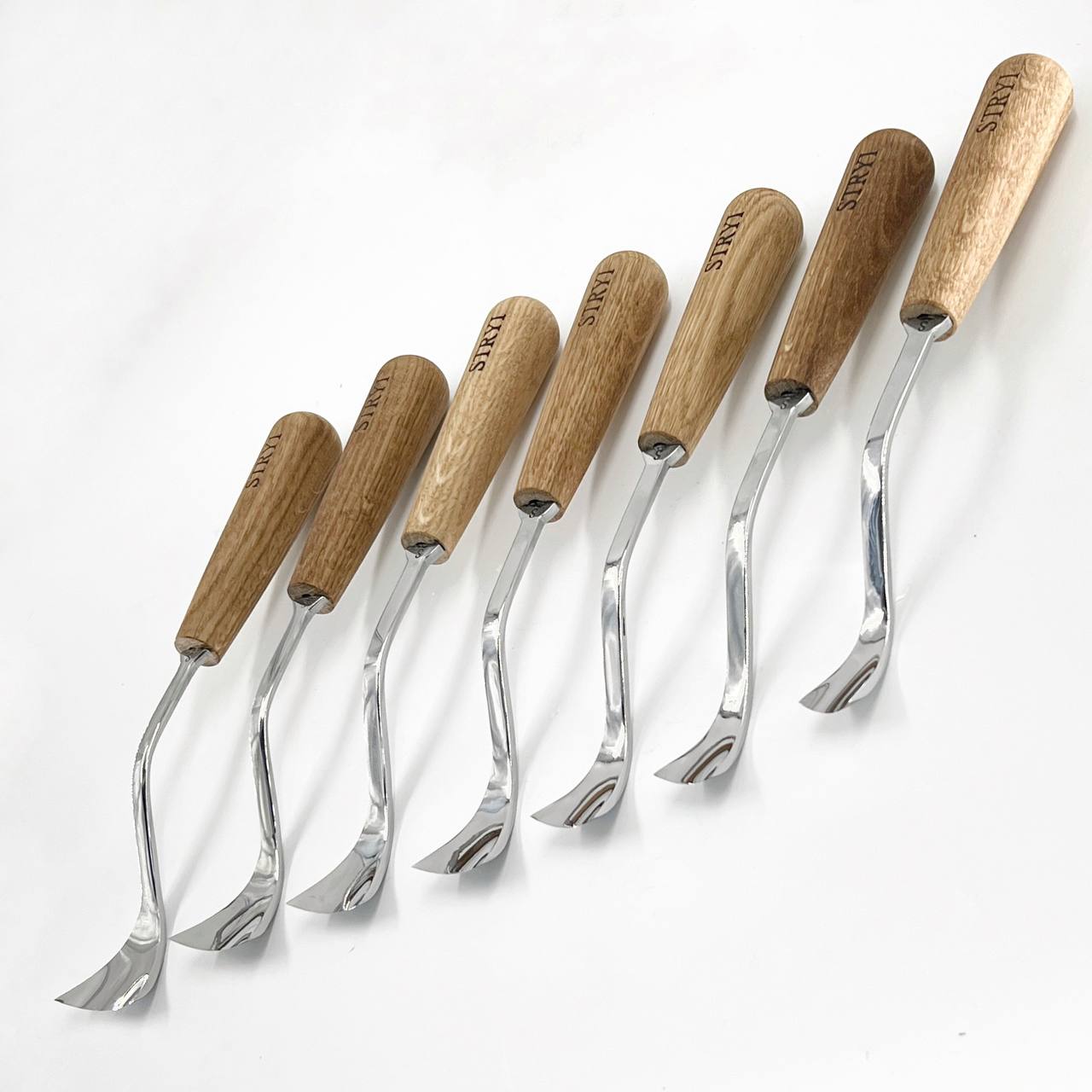 STRYI Maestro Large Bent Gouge for Relief carving, Spoons and Bowl Carving, Furniture making