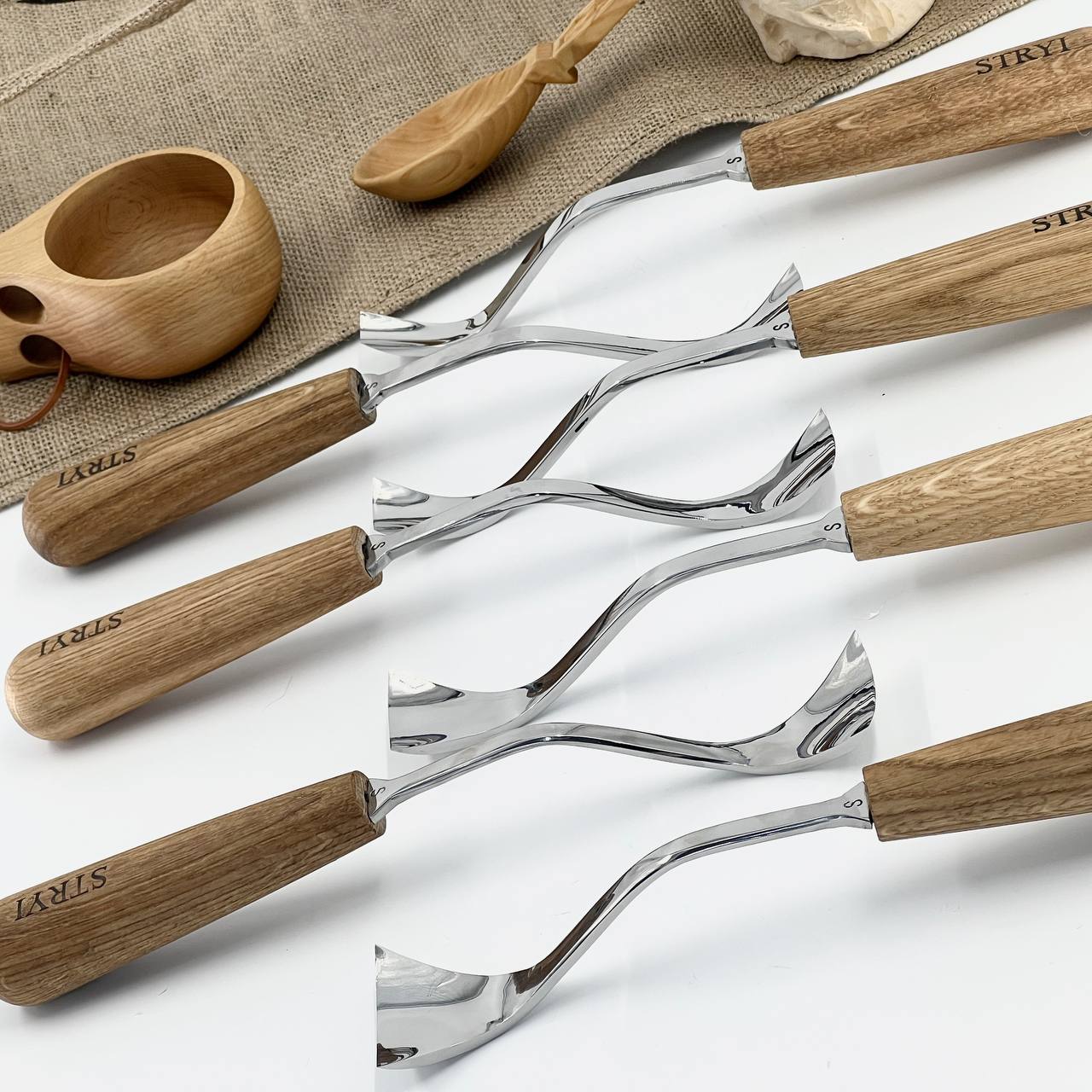 STRYI Maestro Large Bent Gouge for Relief carving, Spoons and Bowl Carving, Furniture making