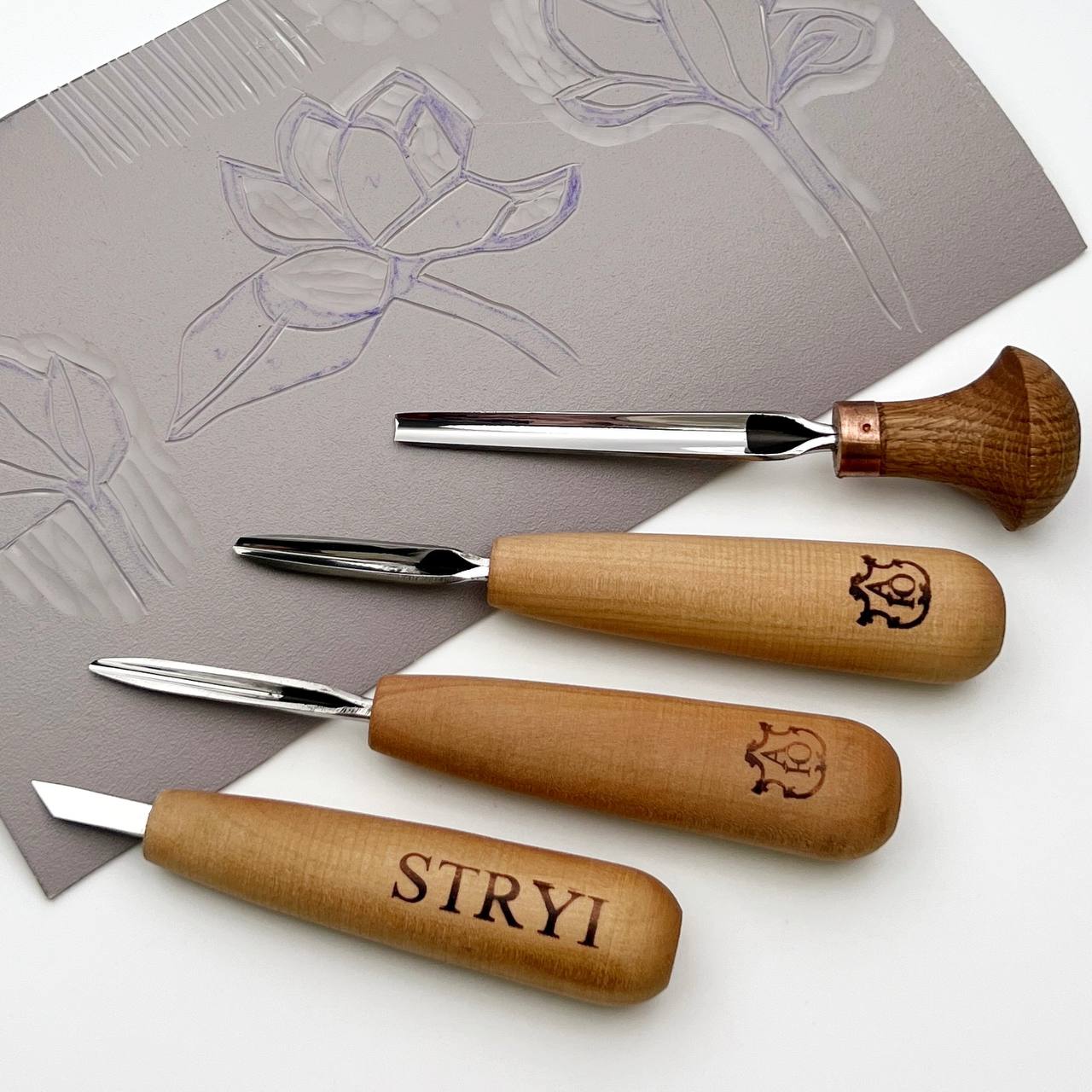 Linocut kit, Hobby gift idea, Linocutting tools, Craft tools for printing
