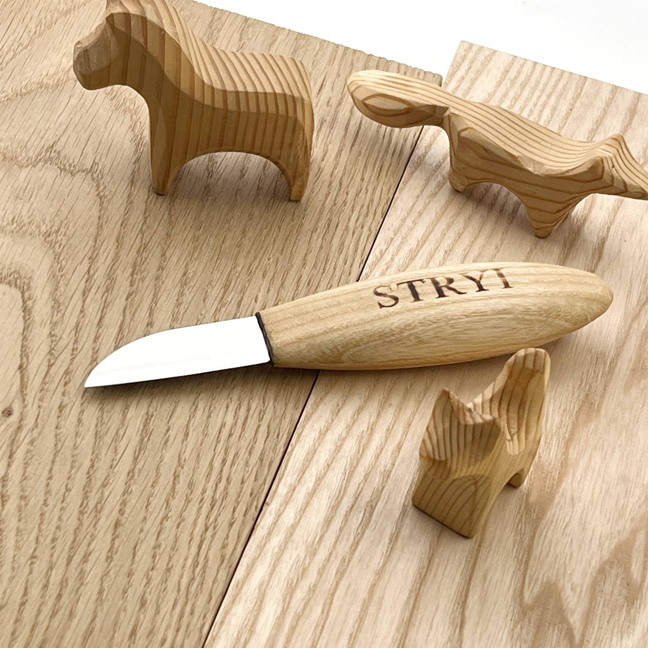 Whittling knife 50mm STRYI Profi, Woodcarving tool, Sloyd knife, Carving knife, Straight blade knife