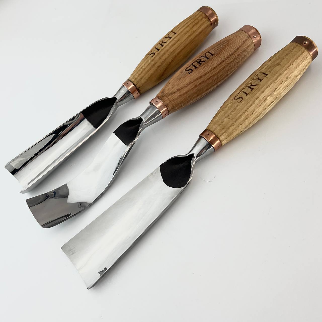 Sculpture tools set STRYI Profi 3pcs, Heavy-duty chisels set, Forged steel tools