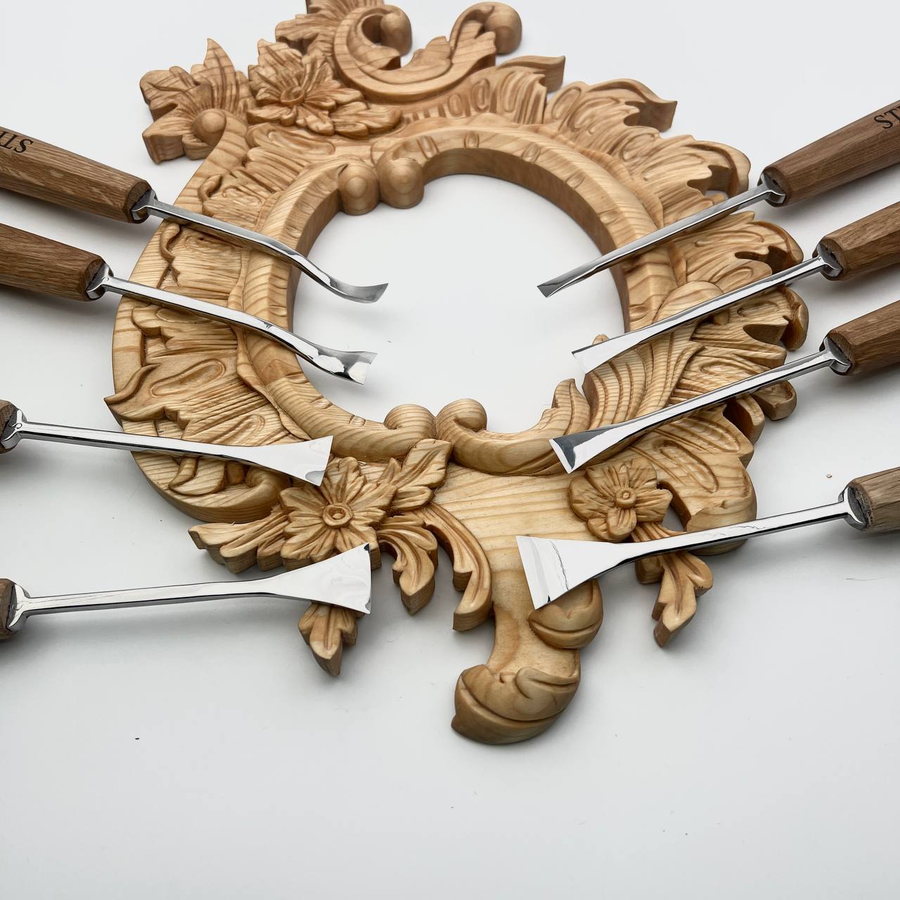 Fishtail Gouges set STRYI MAESTRO, Detailing Chisels set, Relief carving