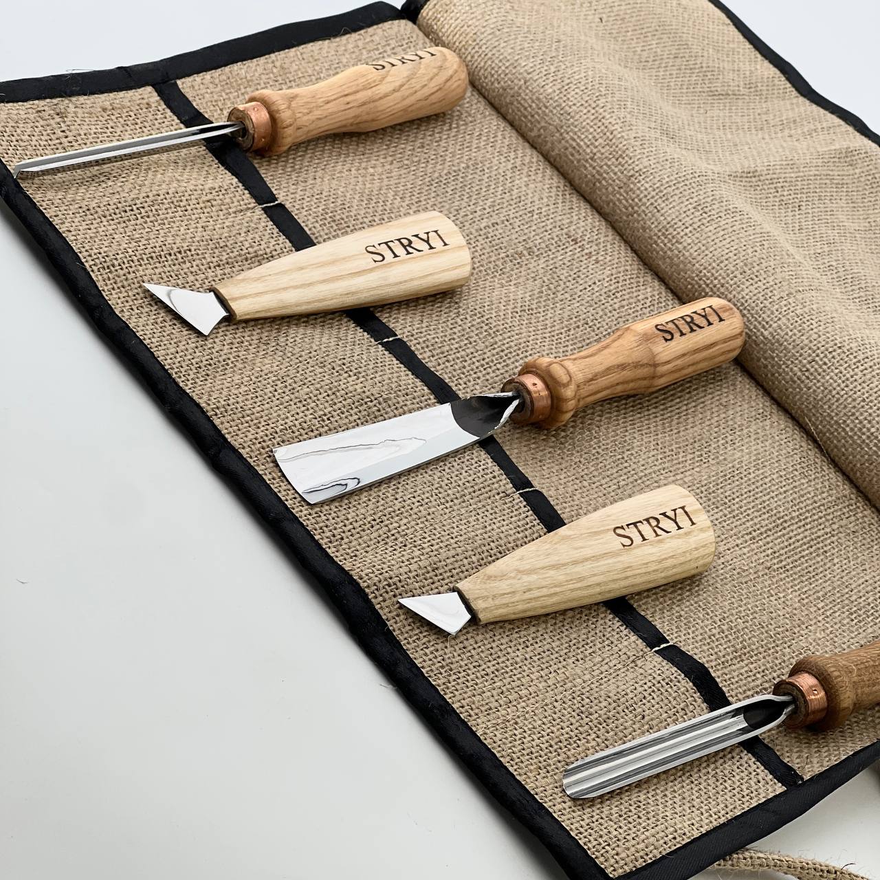 Basic wood carving toolset for relief carving, 5pcs STRYI Profi, Carving kit